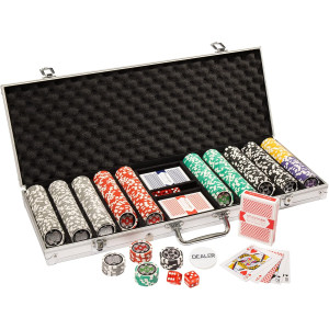 4 Ace HOLOGRAPHIC Casino Poker Chip Set 500 Chips with Aluminum Case