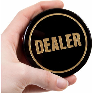 3 inch Crystal Dealer Button Black Double Sided Dealer Button