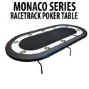 Monaco Series Black Folding Poker Table with White Racetrack