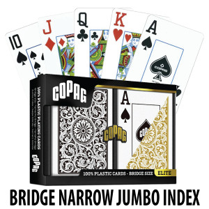 Copag Playing Cards Elite Bridge Black/Gold Jumbo Index